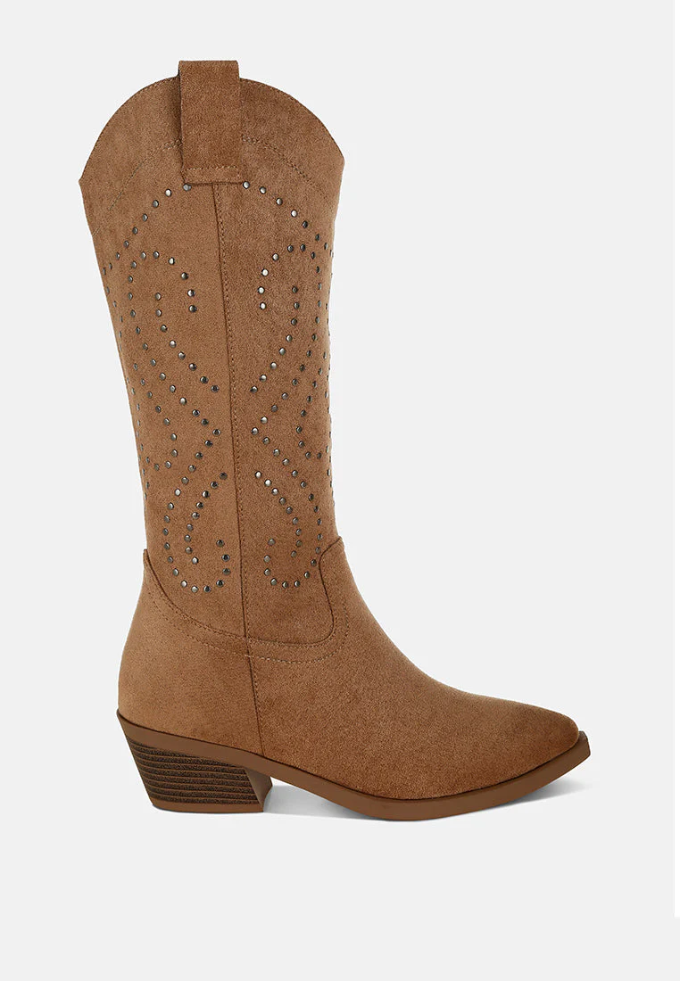Lariat Studs Embellished Cowboy Boots - Image 7