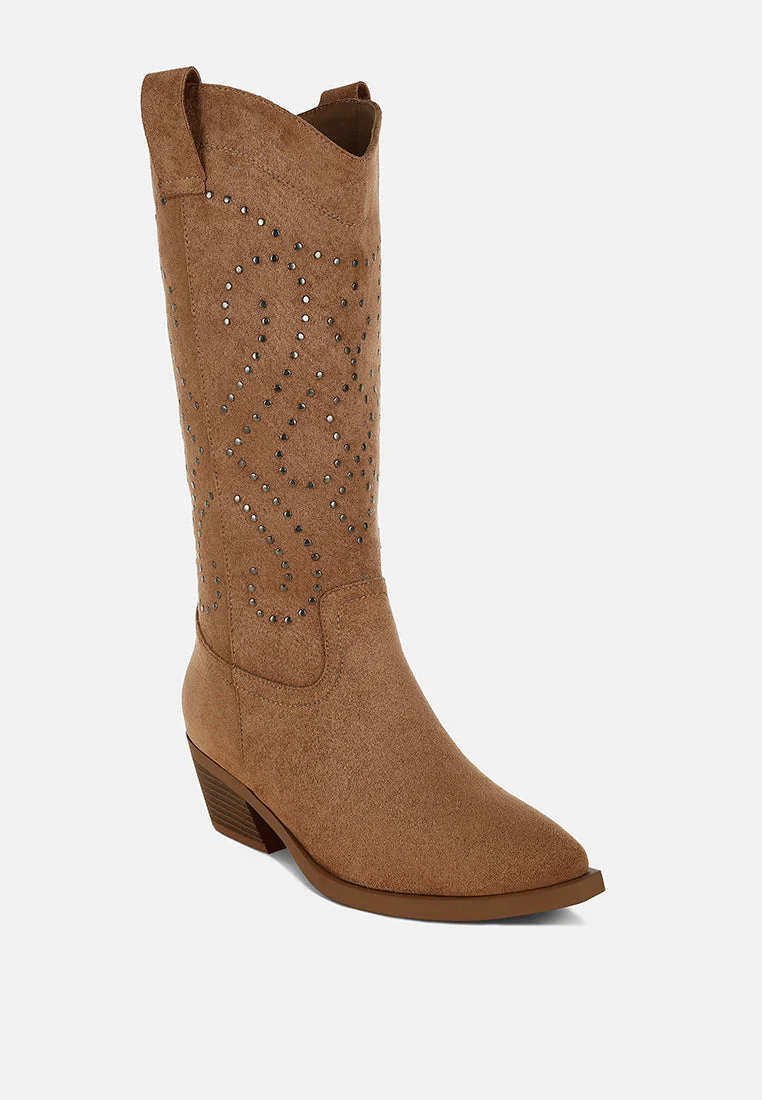 Lariat Studs Embellished Cowboy Boots - Image 8