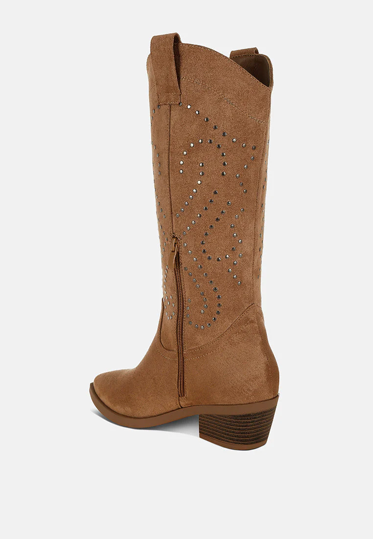 Lariat Studs Embellished Cowboy Boots - Image 9
