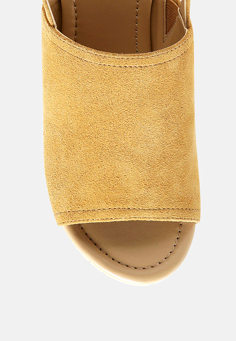 VENDELA Leather Slingback Platform Sandal in Tan - Image 4