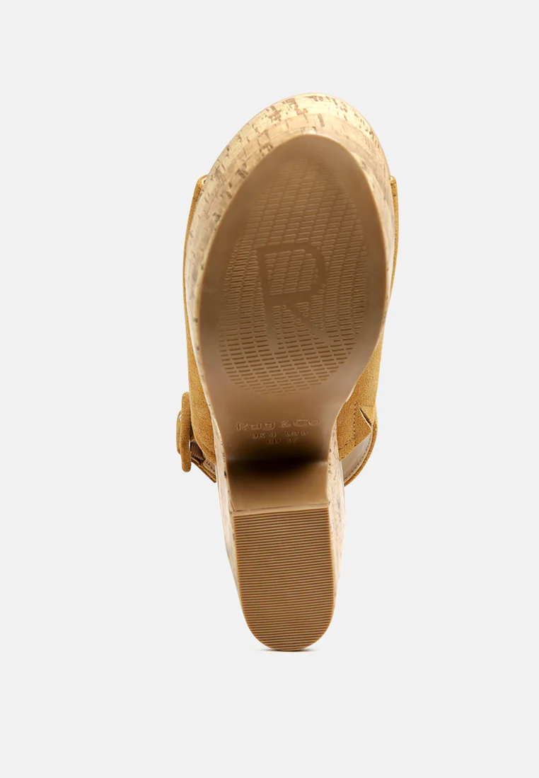 VENDELA Leather Slingback Platform Sandal in Tan - Image 5