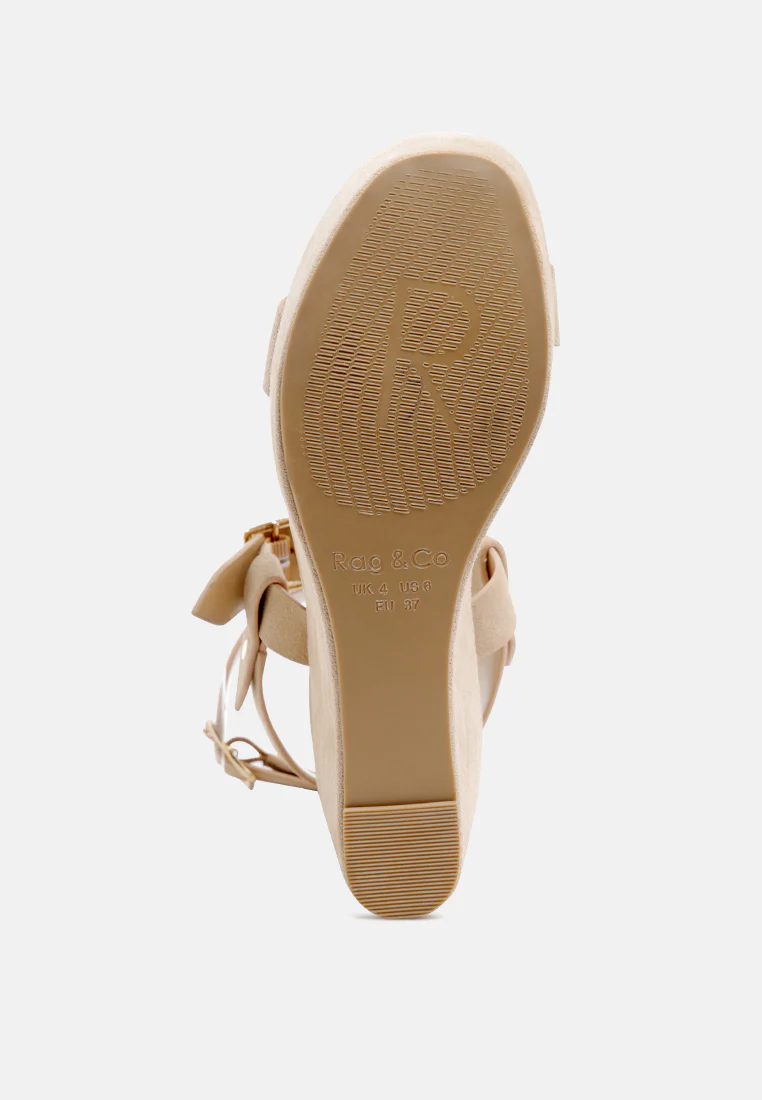 PORTIA Leather Wedge Sandal in Nude - Image 4