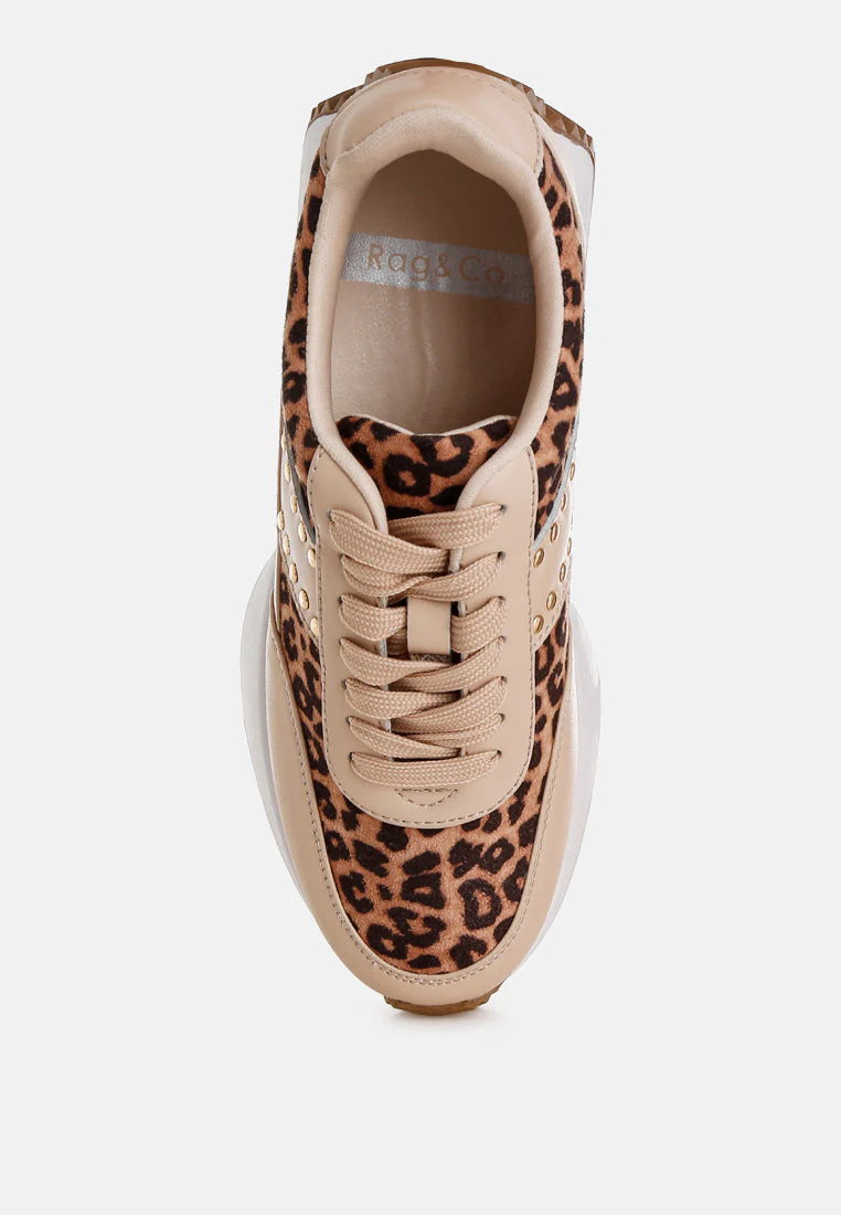 Lepark Real Leather Leopard Print Sneakers - Image 5