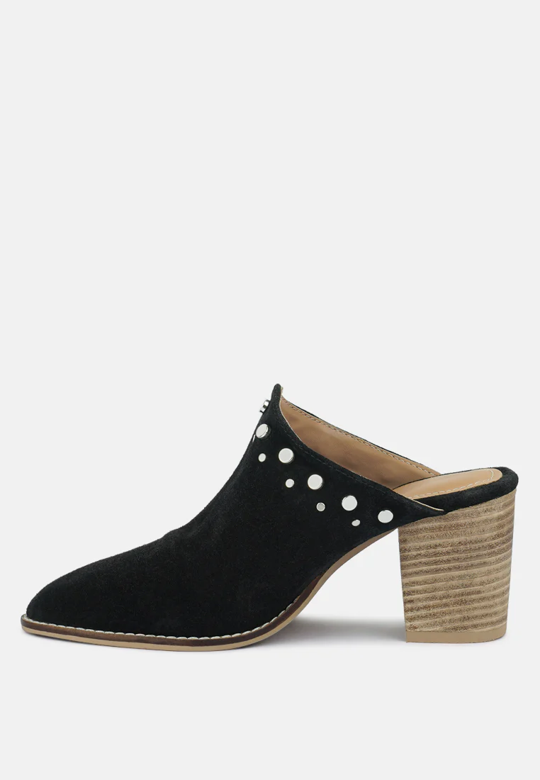 LESLIE Stacked Heel Mules - Image 3