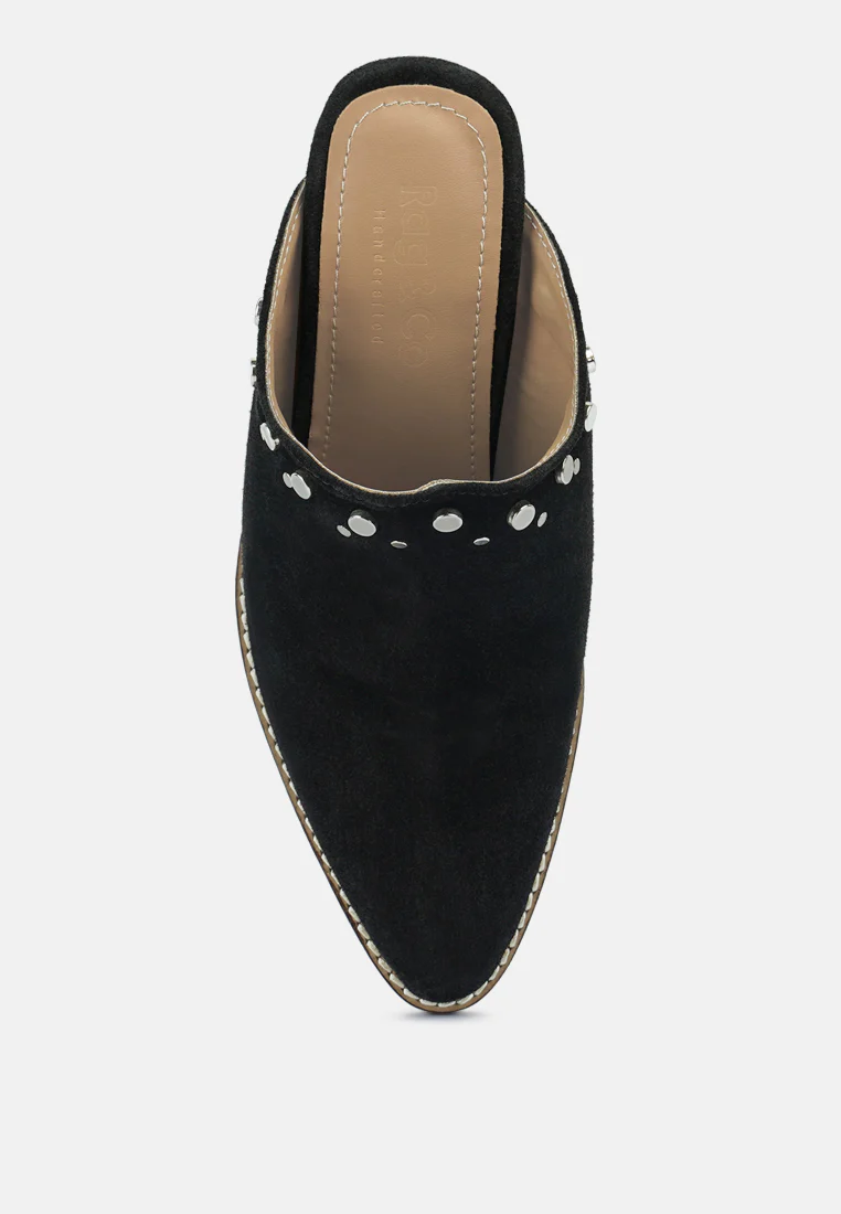 LESLIE Stacked Heel Mules - Image 6