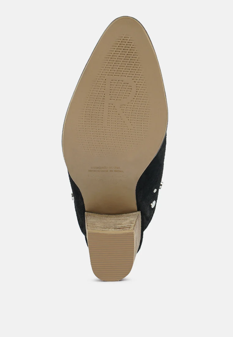 LESLIE Stacked Heel Mules - Image 7