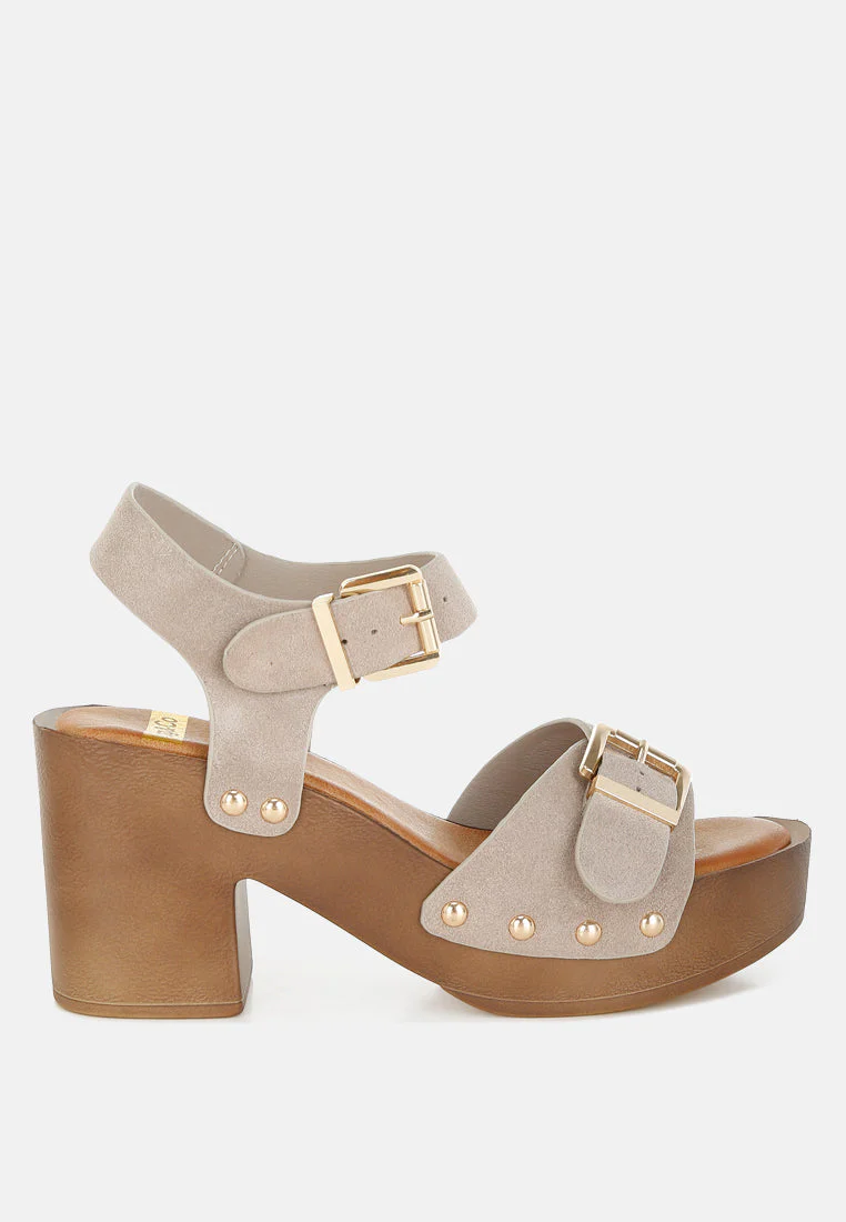 Lhasa Real Suede Leather Clog Sandals