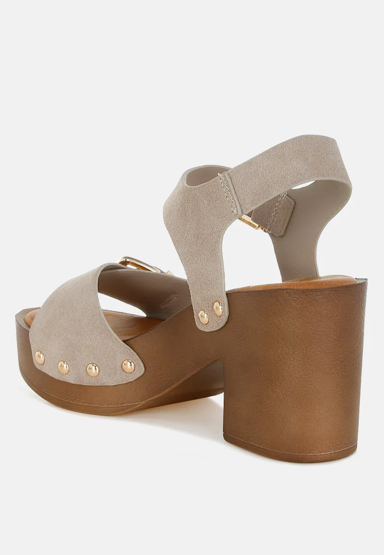 Lhasa Real Suede Leather Clog Sandals - Image 3