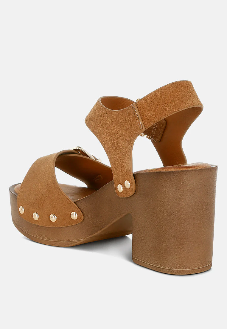 Lhasa Real Suede Leather Clog Sandals - Image 8