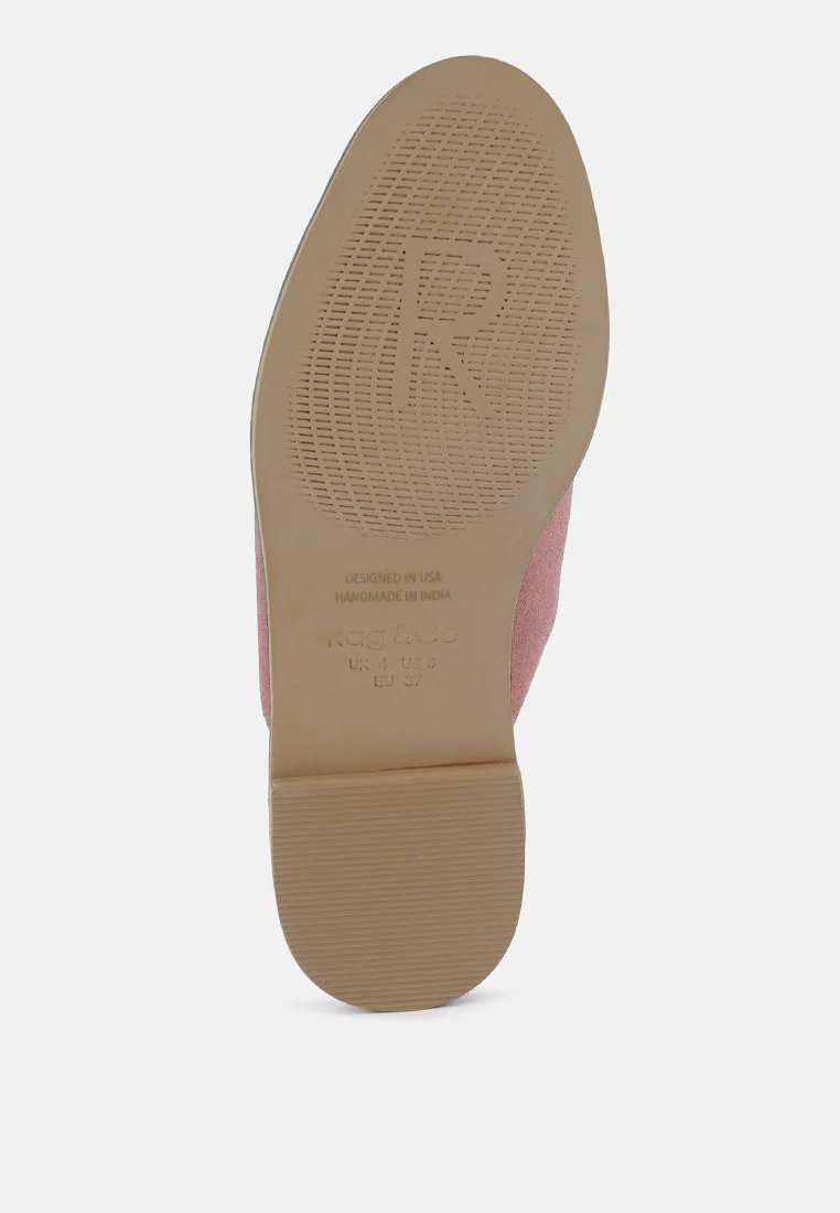 LIA Dusty Pink Handcrafted Suede Mules - Image 7