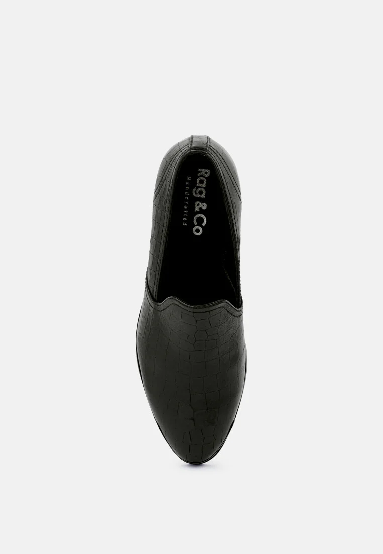 LILLIAM Black Metal Highlight Casual Leather Loafers - Image 6