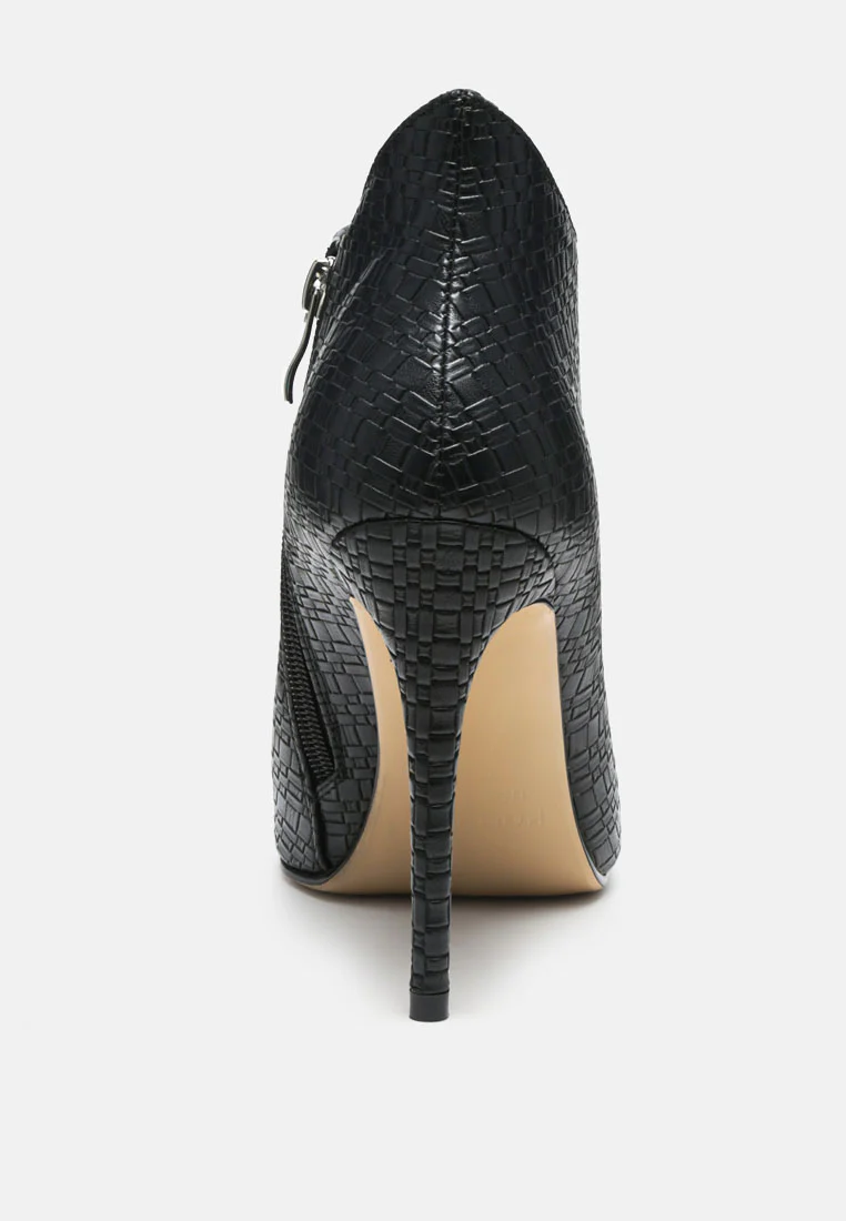 LOLITA Woven Texture Stiletto Boot in Black - Image 5