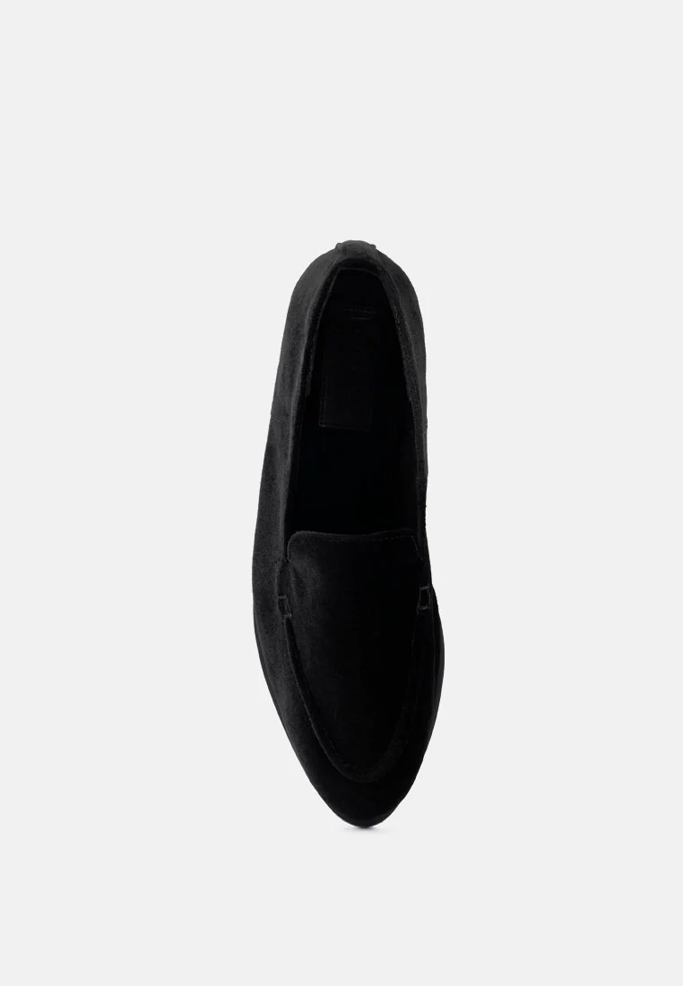 LUXE-LAP Black Velvet Handcrafted Loafers - Image 6
