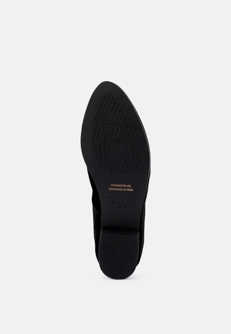 LUXE-LAP Black Velvet Handcrafted Loafers - Image 7
