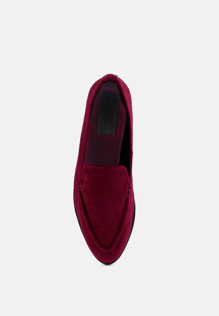 LUXE-LAP Burgundy Velvet Handcrafted Loafers - Image 6