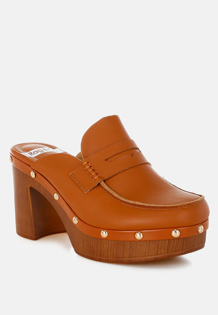 Lyrac Leather Platform Clogs - Image 11