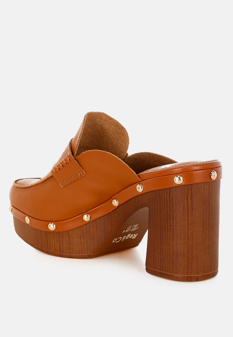 Lyrac Leather Platform Clogs - Image 12