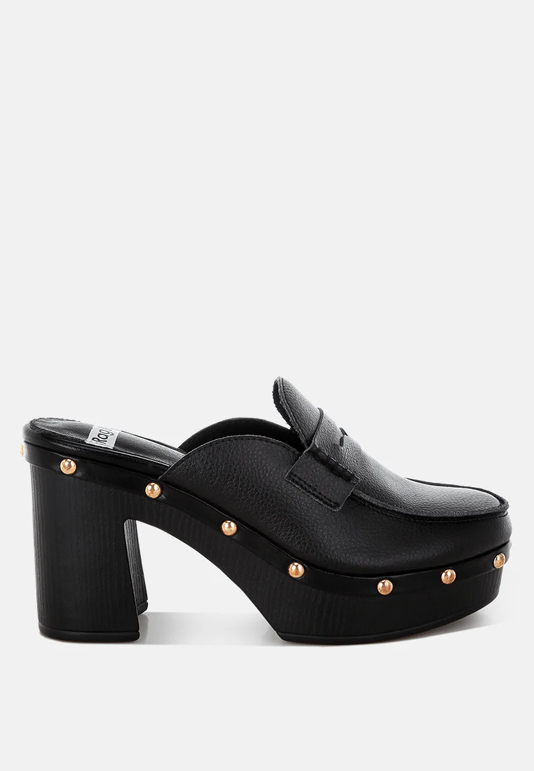 Lyrac Leather Platform Clogs - Image 15