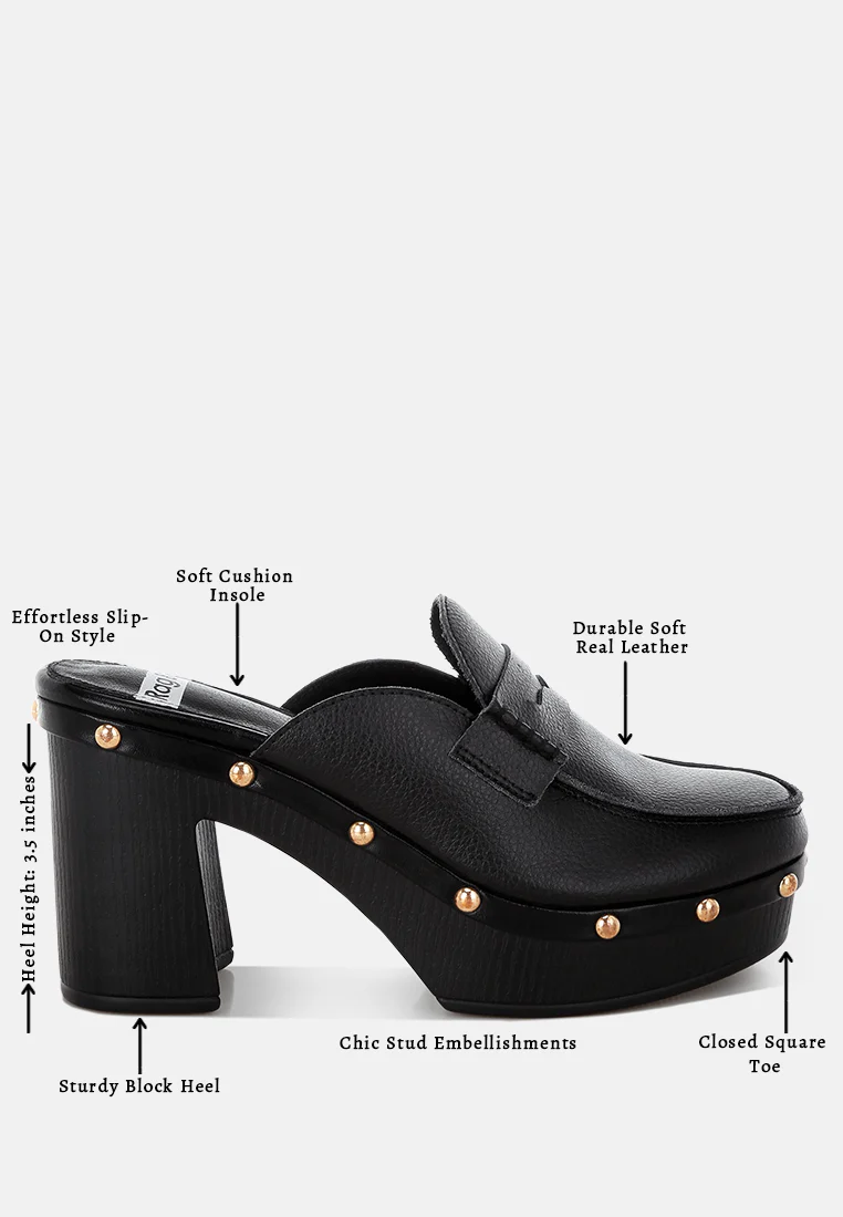 Lyrac Leather Platform Clogs - Image 20