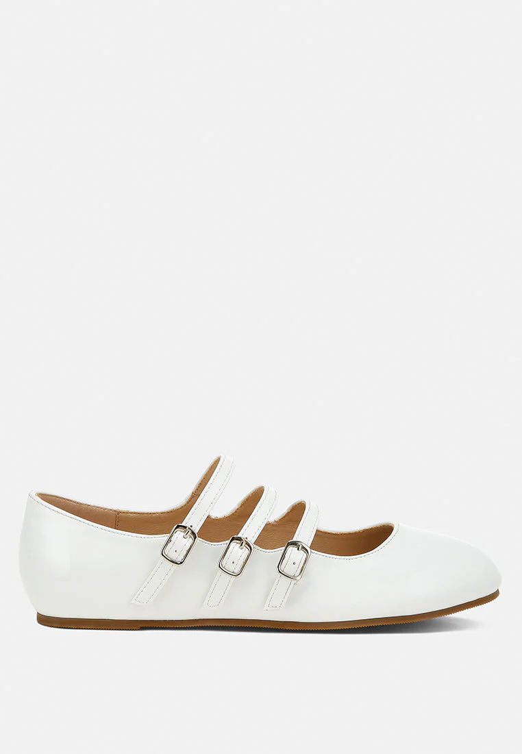 Macarina Triple Strap Mary Jane Ballerinas