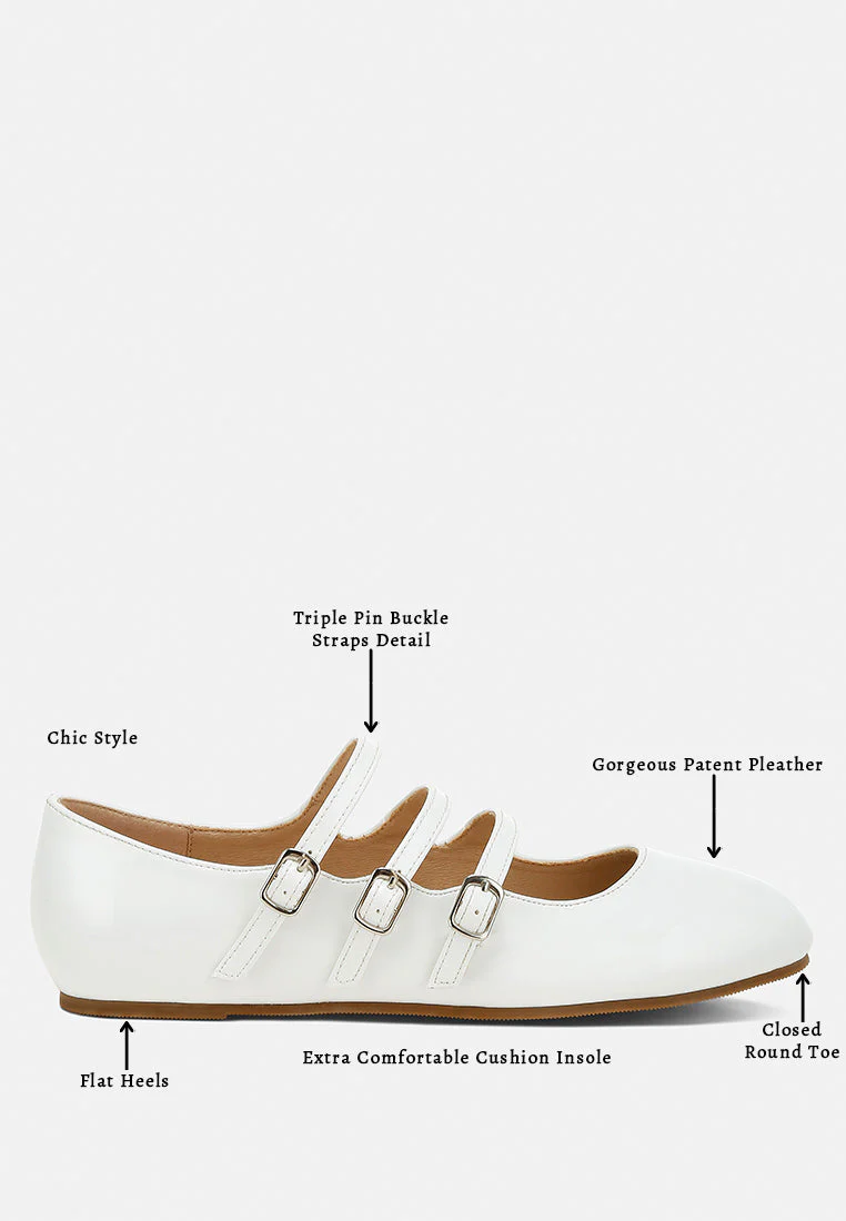 Macarina Triple Strap Mary Jane Ballerinas - Image 8