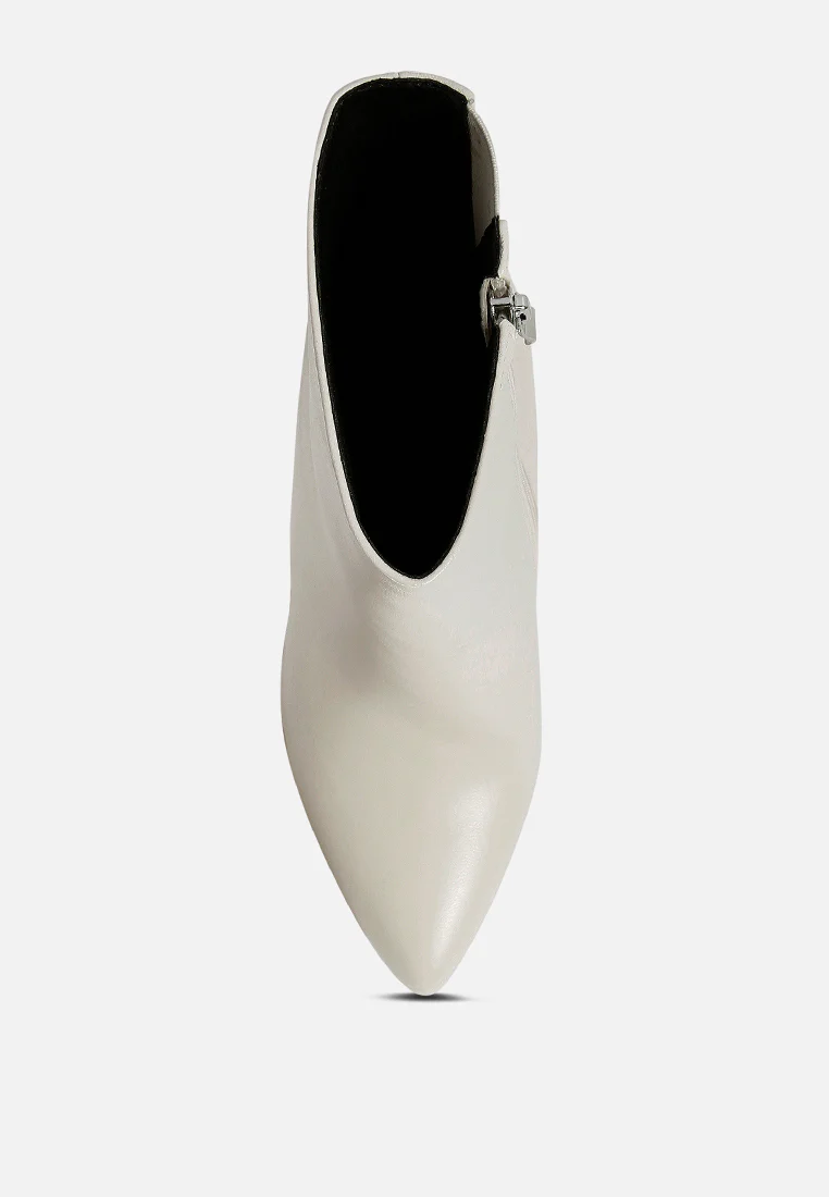 MAGNA Beige Platform Heel Ankle Boot - Image 6