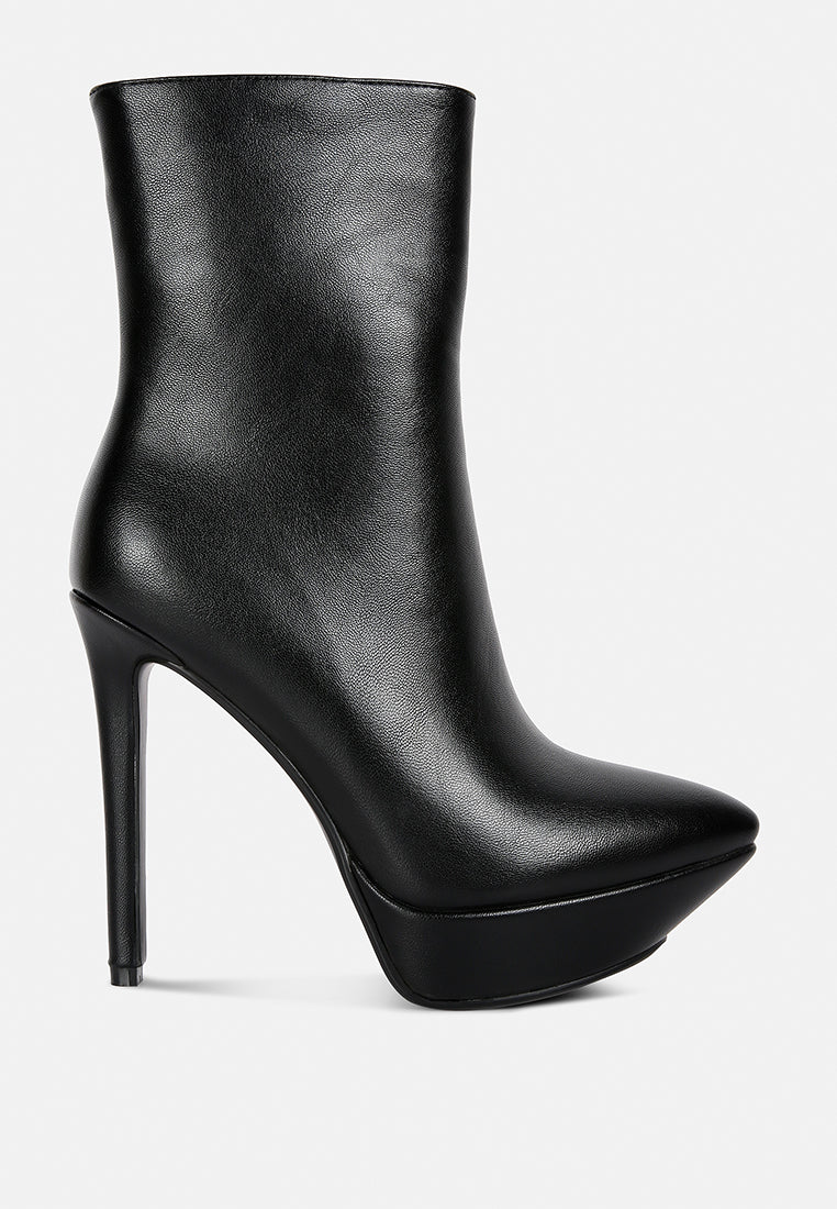 MAGNA Black Platform Heel Ankle Boot - Image 2