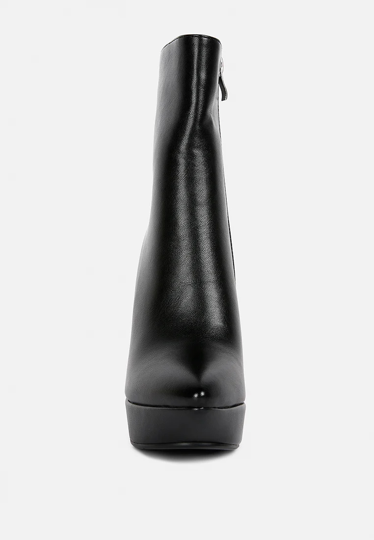 MAGNA Black Platform Heel Ankle Boot - Image 3