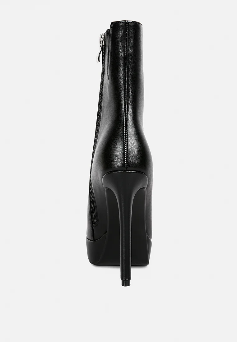 MAGNA Black Platform Heel Ankle Boot - Image 5