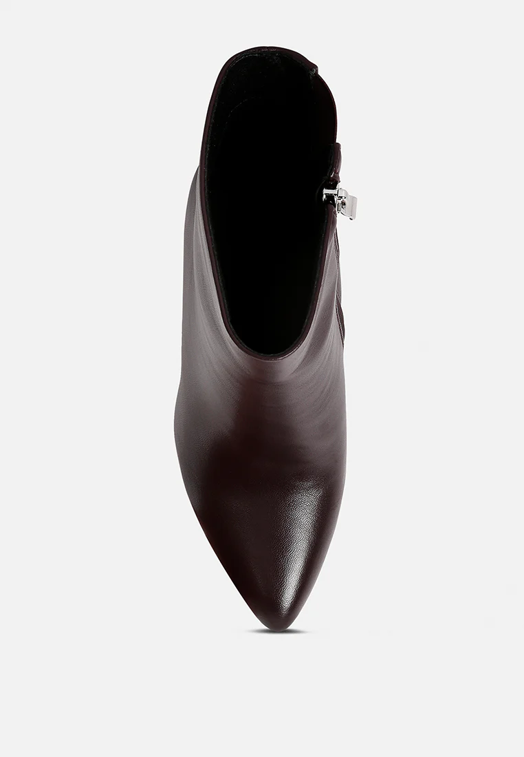 MAGNA Burgundy Platform Heel Ankle Boot - Image 6