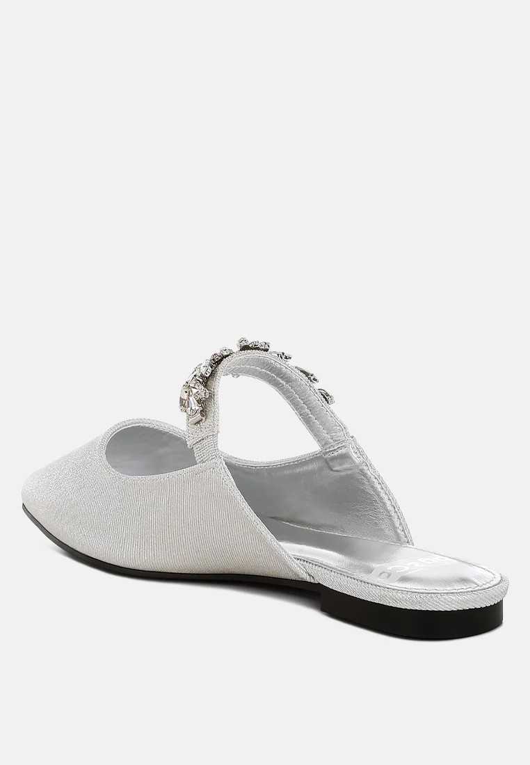 Magnum Diamante Strap Glitter Mules - Image 13