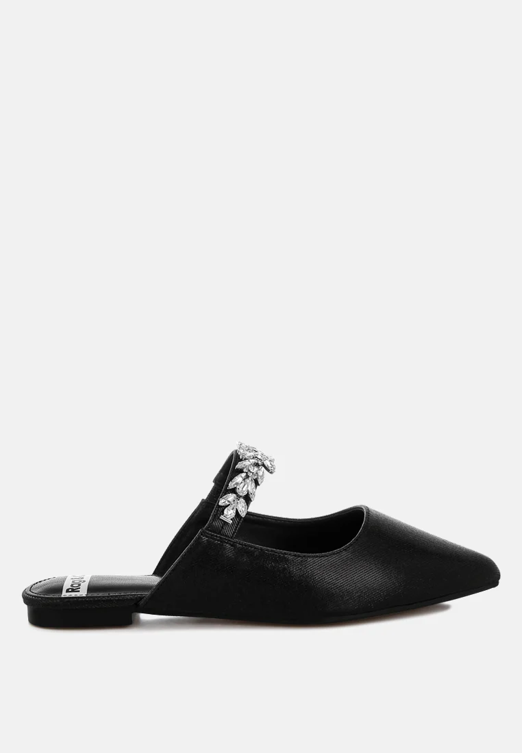 Magnum Diamante Strap Glitter Mules - Image 15