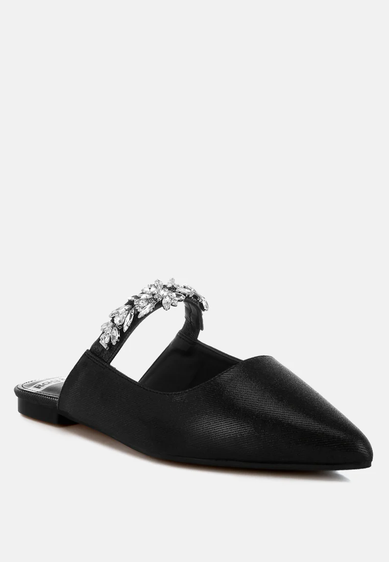 Magnum Diamante Strap Glitter Mules - Image 17