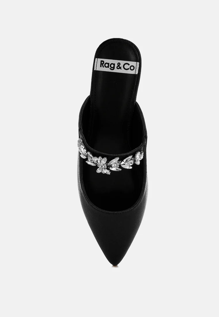 Magnum Diamante Strap Glitter Mules - Image 19