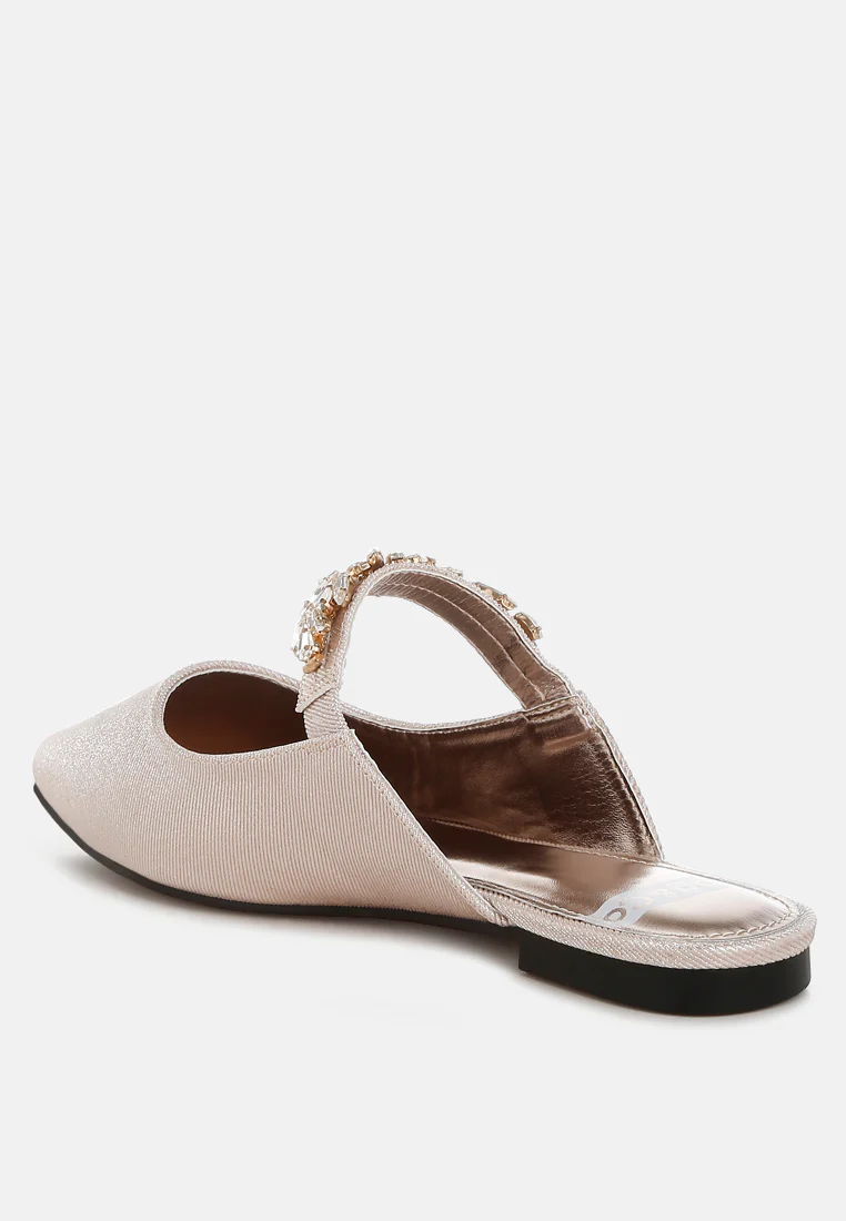 Magnum Diamante Strap Glitter Mules - Image 3