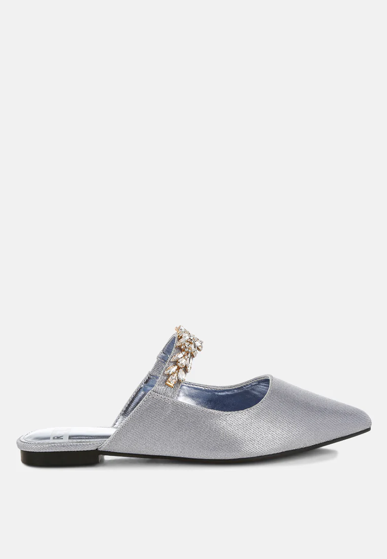 Magnum Diamante Strap Glitter Mules - Image 6