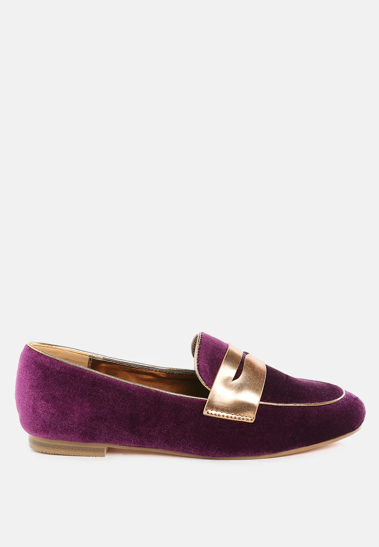 Malta Penny Strap Velvet Loafers - Image 12