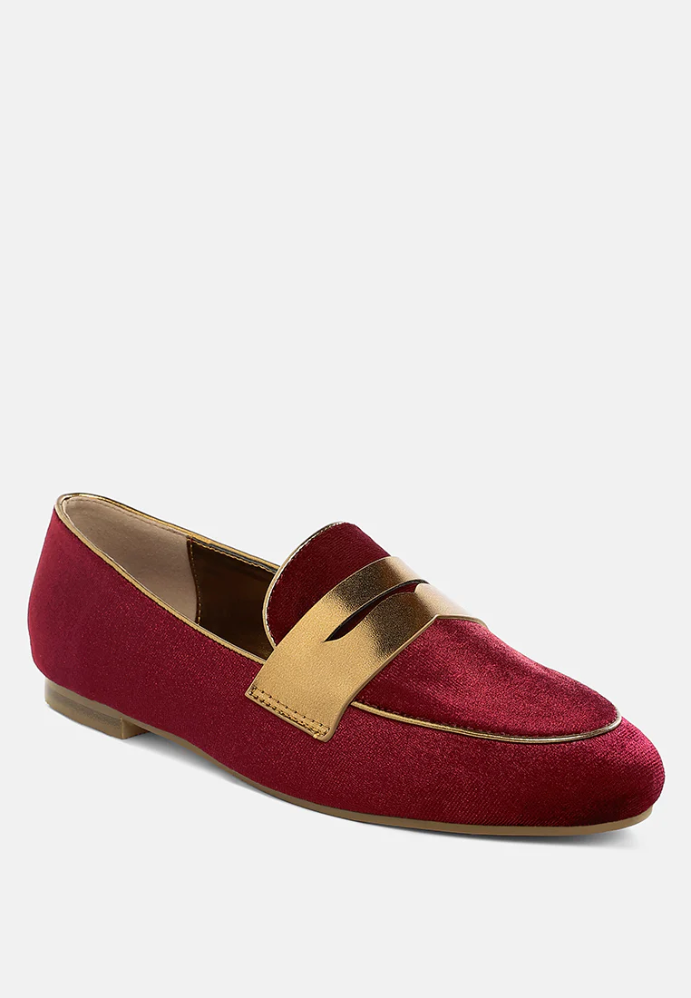 Malta Penny Strap Velvet Loafers - Image 2