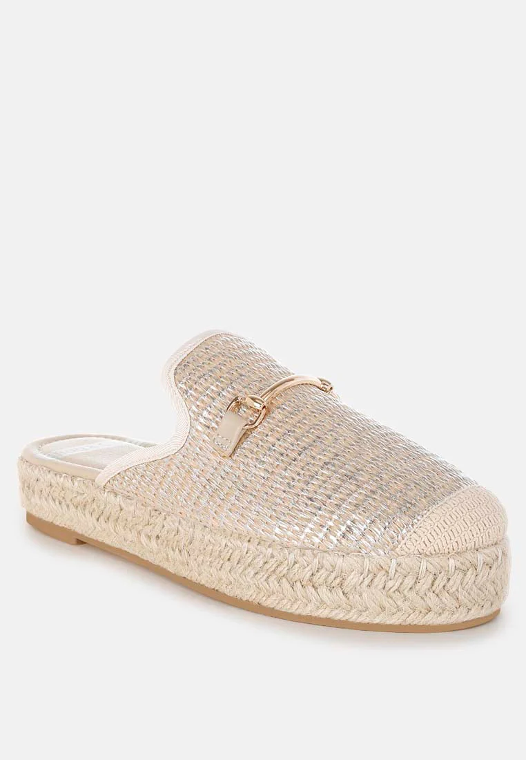 Marama Horsebit Embellished Raffia Mules - Image 2