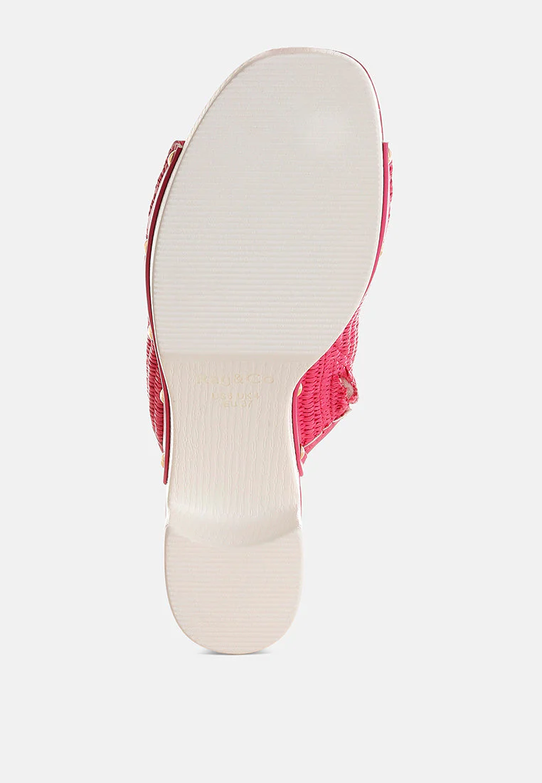 Marengo Raffia Wooden Clogs - Image 11