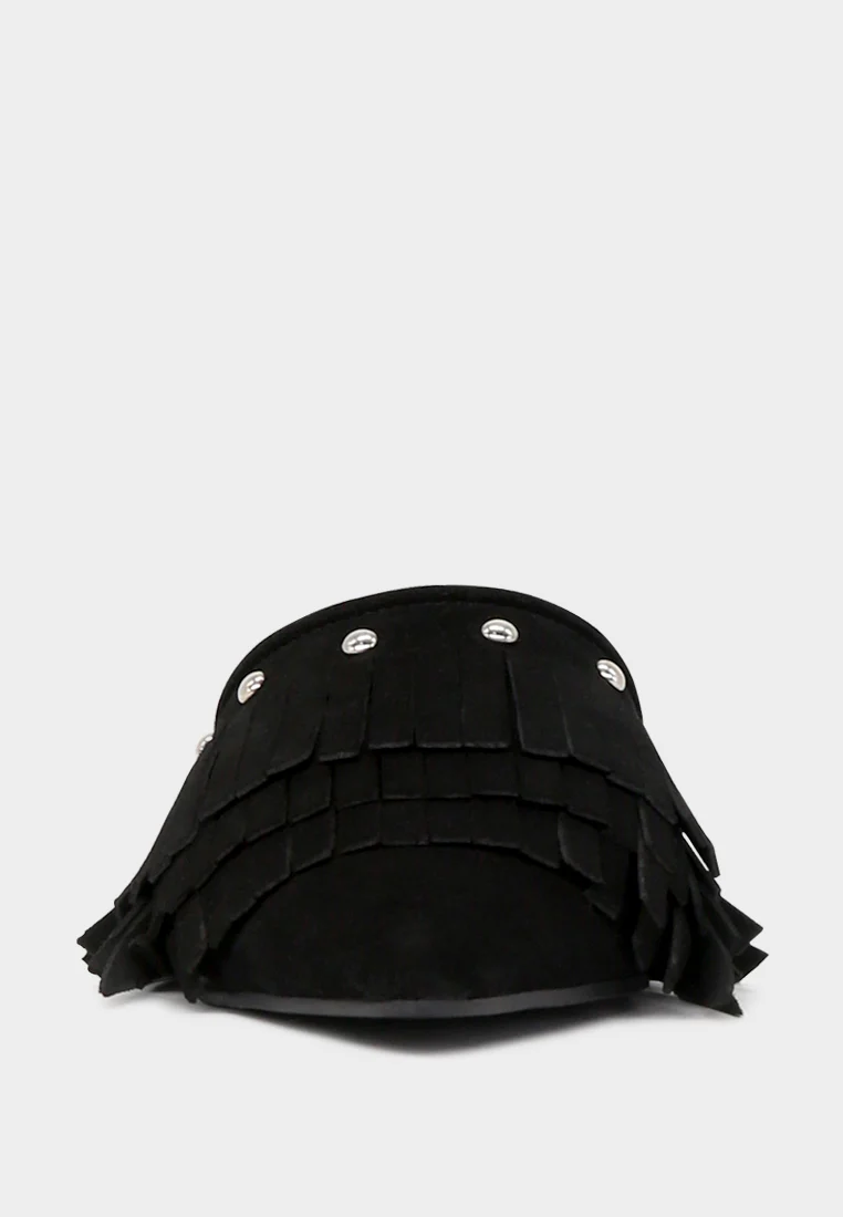MARISSA Black Suede Fringe Mules - Image 3
