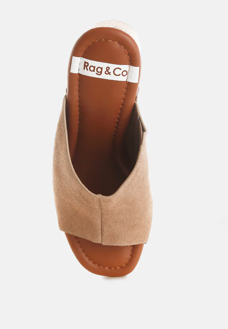 Masaki Soft Suede Leather Wooden Clogs - Image 13