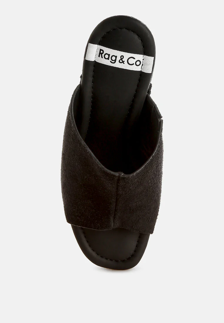 Masaki Soft Suede Leather Wooden Clogs - Image 19