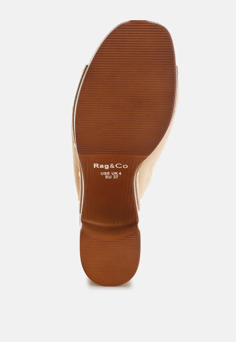 Masaki Soft Suede Leather Wooden Clogs - Image 7