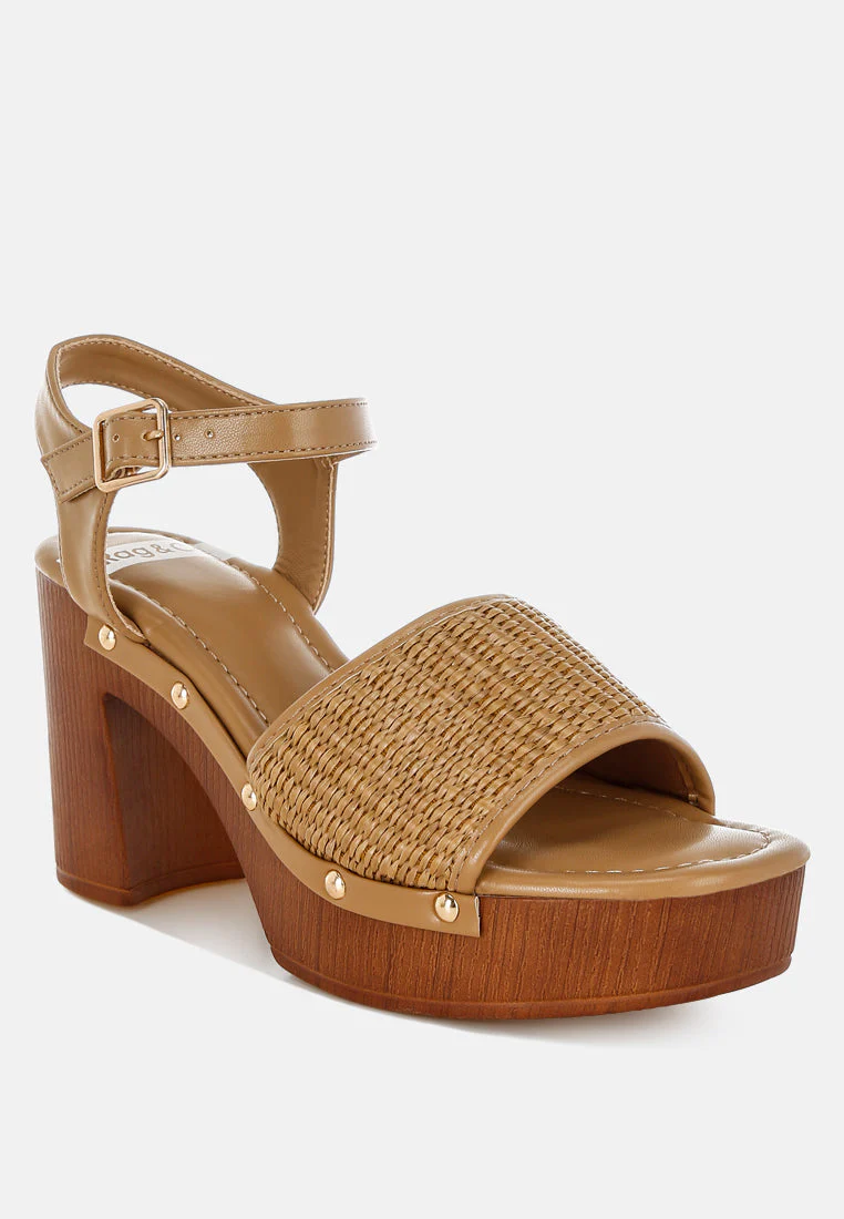 Mazaro Raffia Chunky Sandals - Image 3