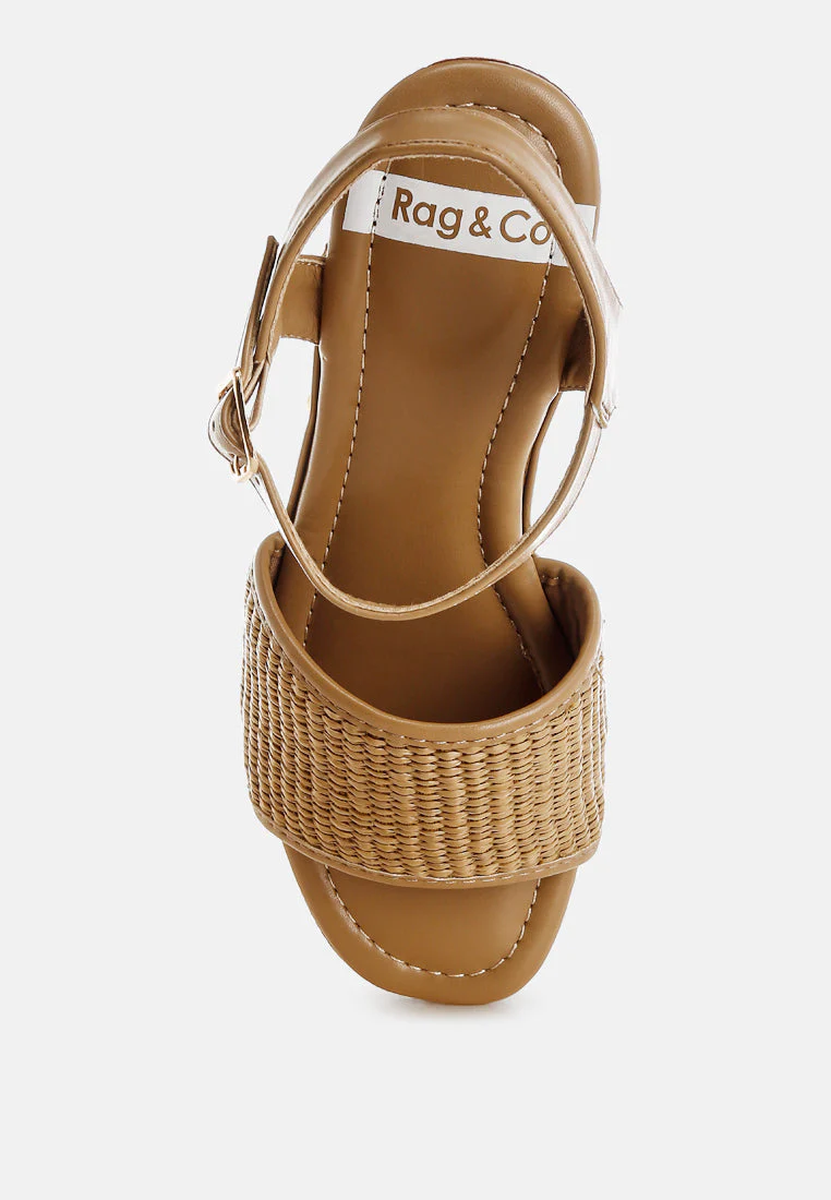 Mazaro Raffia Chunky Sandals - Image 5