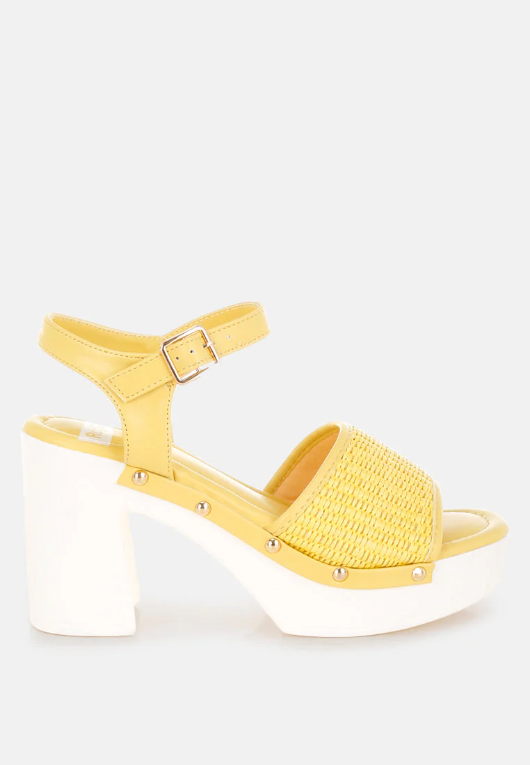Mazaro Raffia Chunky Sandals - Image 7