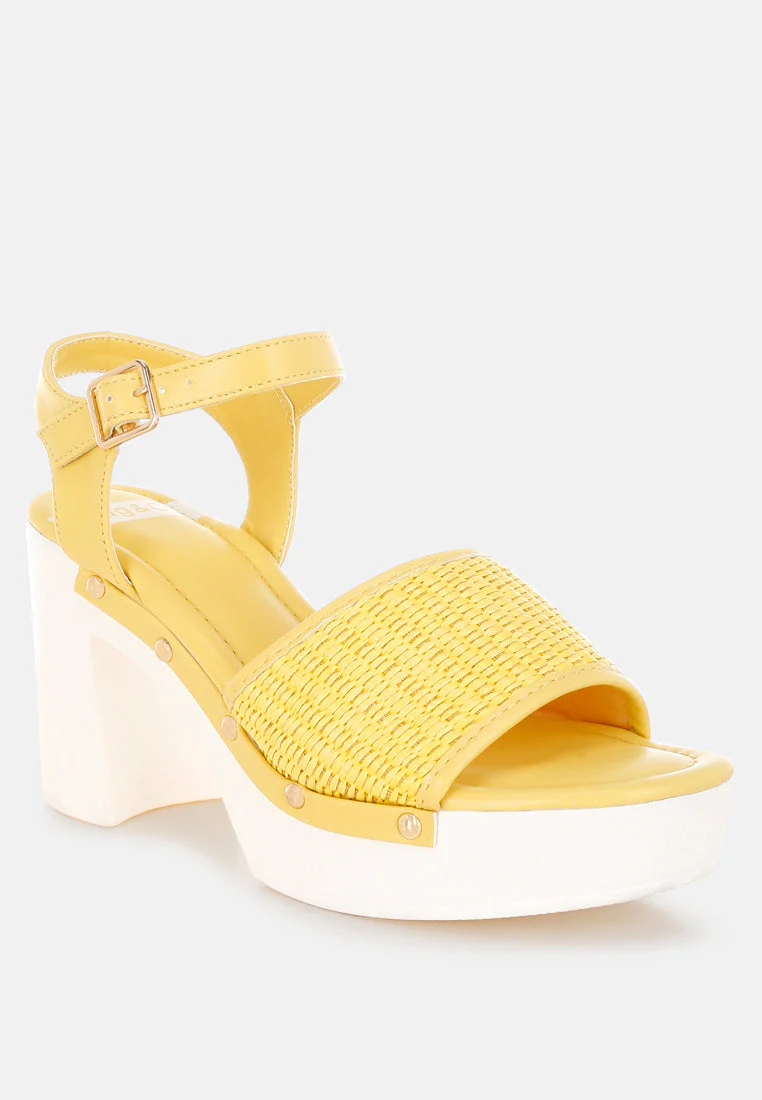 Mazaro Raffia Chunky Sandals - Image 9