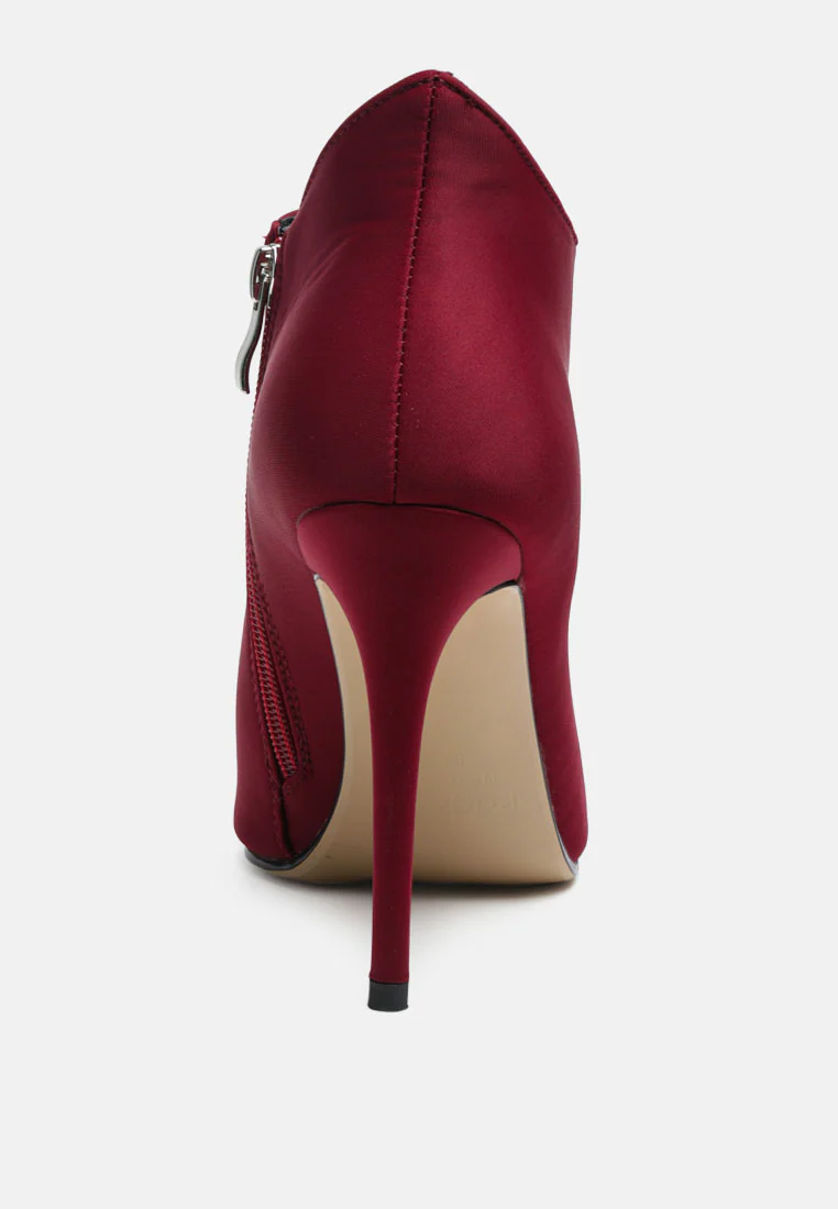 MELBA Pointed Toe Stiletto Boot in Burgundy - Image 5