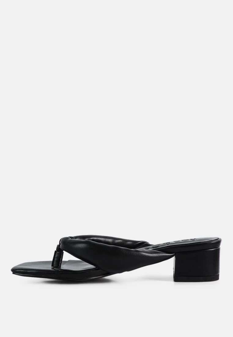 MEMESTAR  Black Low Heel Thong Sandals - Image 3